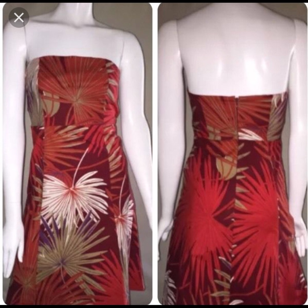 Strapless flower print dress by GAP